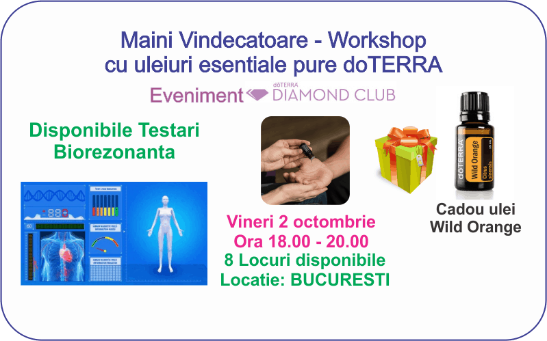 Bucuresti: Workshop doTERRA Maini Vindecatoare si Testari Biorezonanta