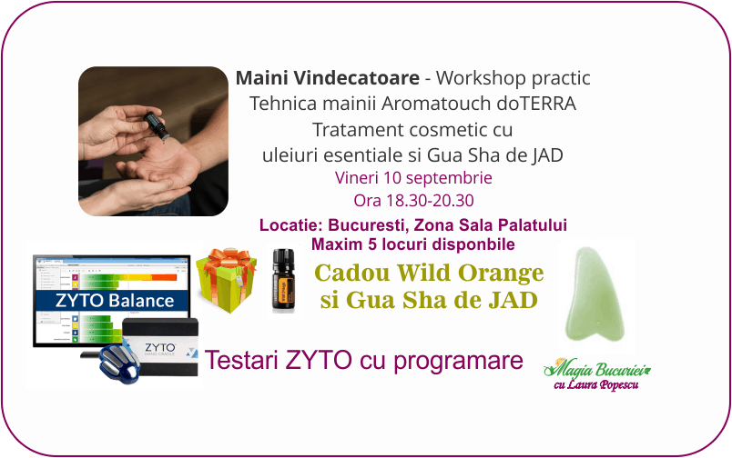 Bucuresti: Workshop doTERRA Maini Vindecatoare si Testari ZYTO